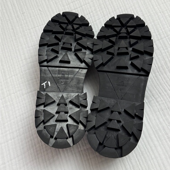 Schutz Christie Studs Black Leather Chunky Y2K Loafers Size 10 Retro - Picture 10 of 13